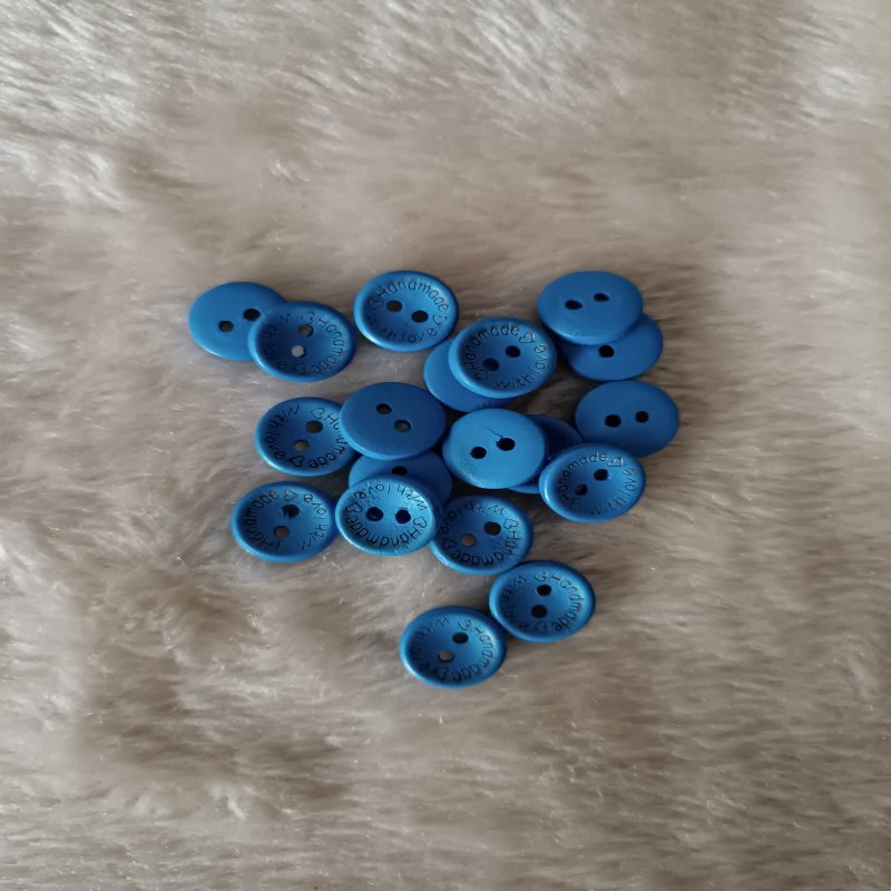 15 mm Hand Made Düğme Koyu Mavi