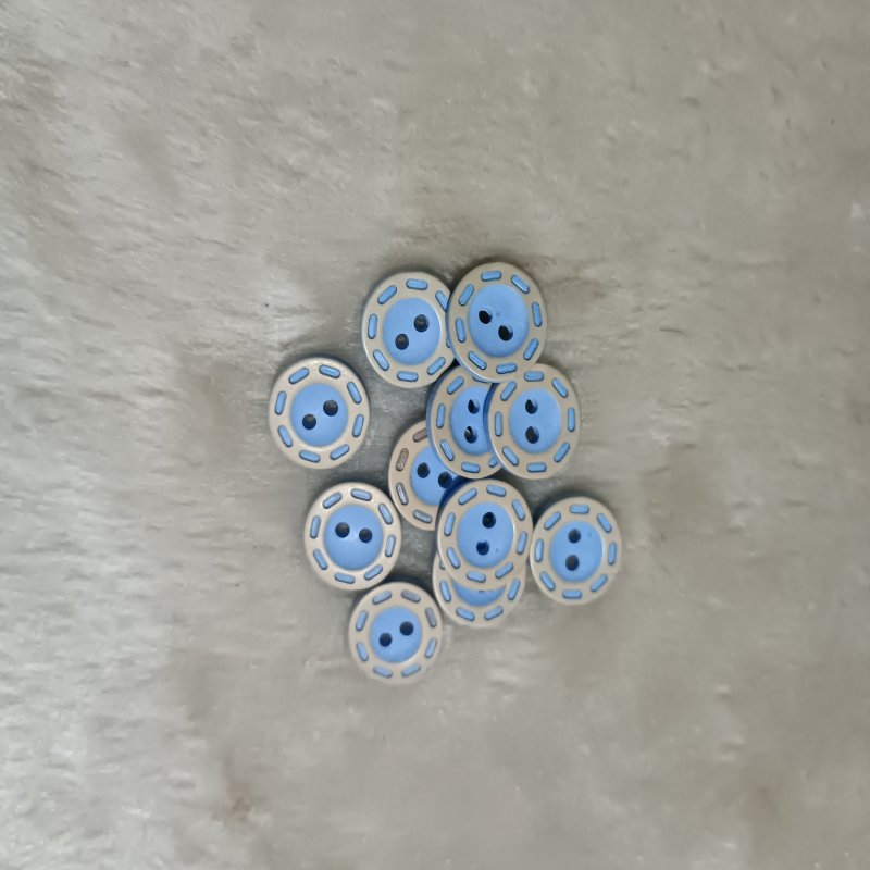 14 mm Plastik Yuvarlak Düğme Mavi